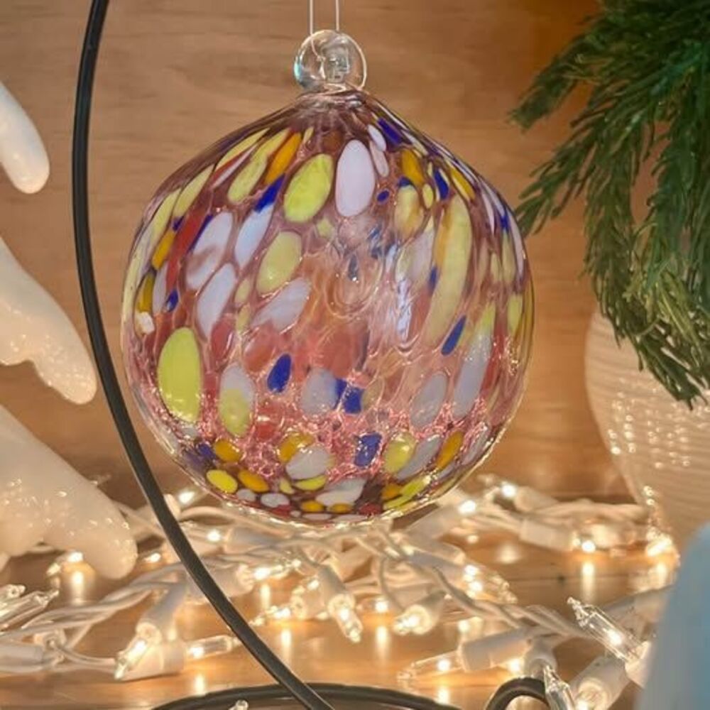Murano hand blown glass Ornament Gazing ball witch ball NEW 3.5”